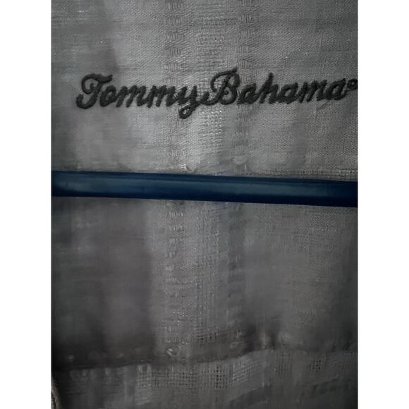 Tommy Bahama Mens Light Blue Striped Linen Casual Button Up Shirt XL Lightweight - Picture 7 of 10